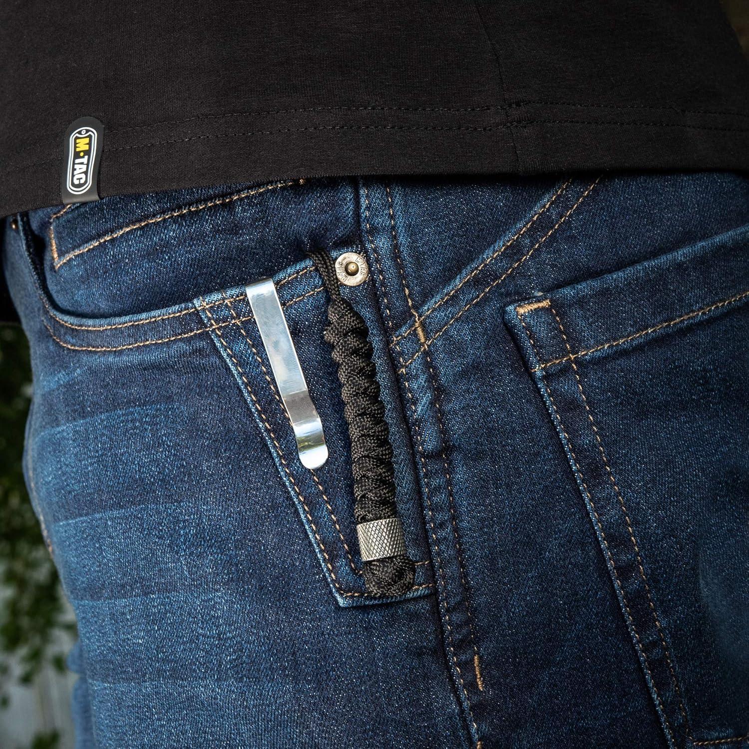 image:imageMTac Knife Lanyard with Metal Bead Paracord Lanyard for Knives amp EDC Knife Fob Pull Cord Durable Paracord AccessoryBlack