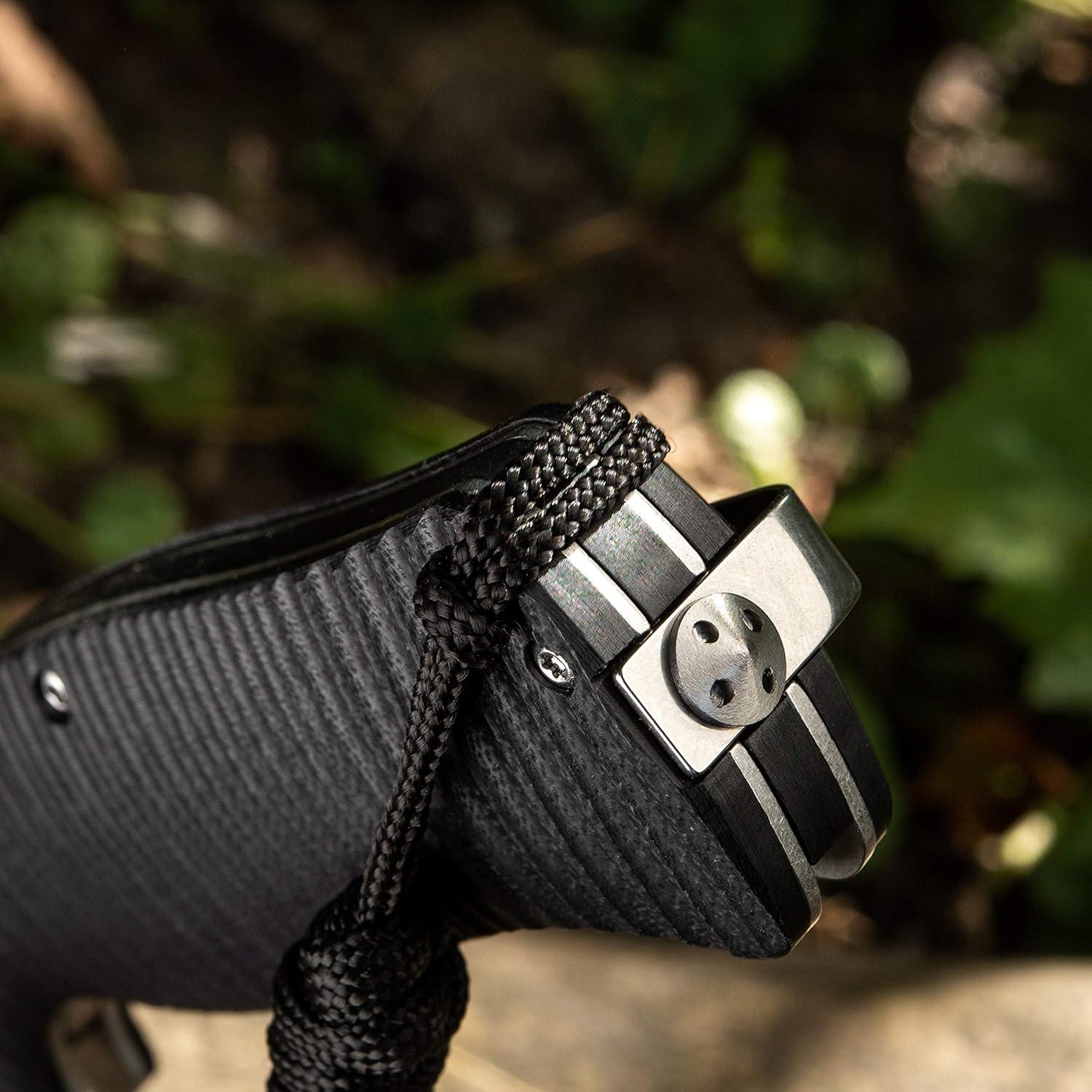 image:imageMTac Knife Lanyard with Metal Bead Paracord Lanyard for Knives amp EDC Knife Fob Pull Cord Durable Paracord AccessoryBlack