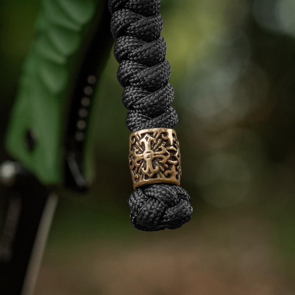image:imageMTac Knife Lanyard with Metal Bead Paracord Lanyard for Knives amp EDC Knife Fob Pull Cord Durable Paracord AccessoryBlack