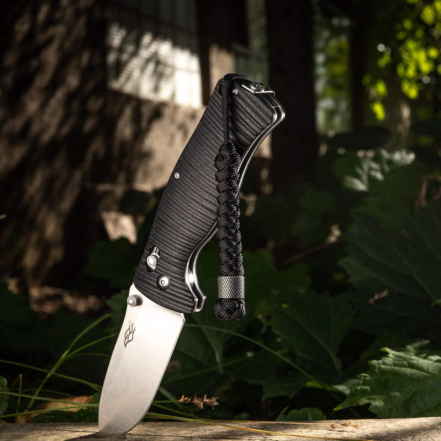 image:imageMTac Knife Lanyard with Metal Bead Paracord Lanyard for Knives amp EDC Knife Fob Pull Cord Durable Paracord AccessoryBlack