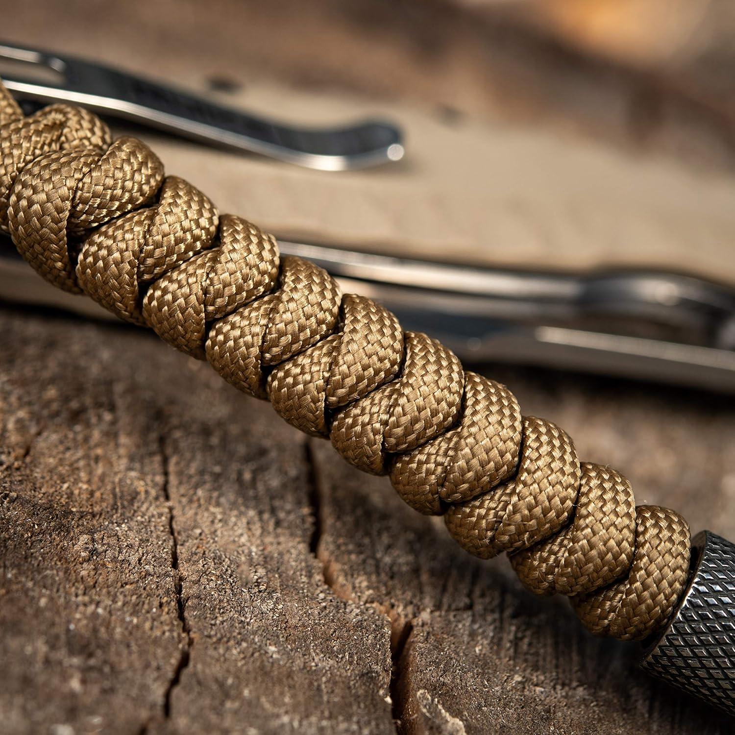 image:imageMTac Knife Lanyard with Metal Bead Paracord Lanyard for Knives amp EDC Knife Fob Pull Cord Durable Paracord AccessoryCoyote