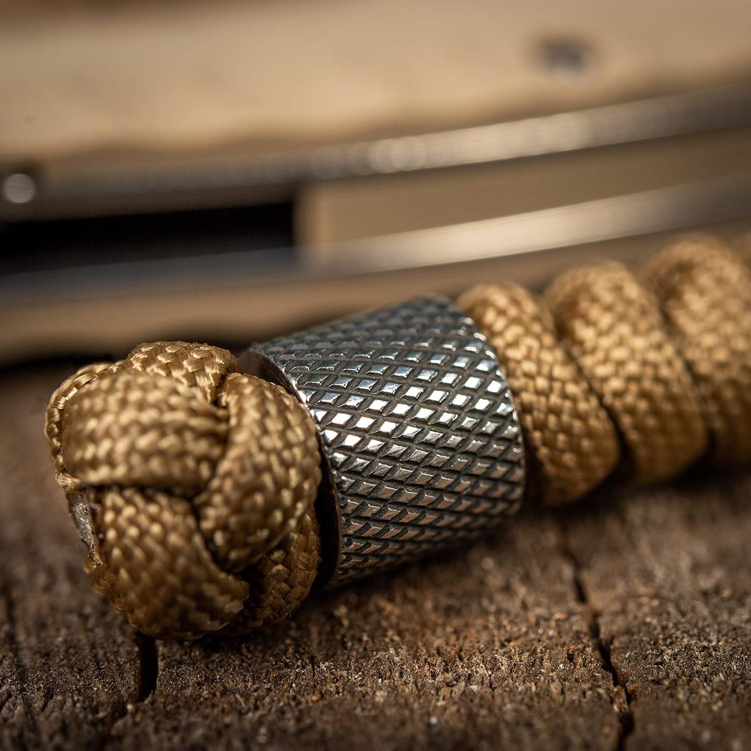 image:imageMTac Knife Lanyard with Metal Bead Paracord Lanyard for Knives amp EDC Knife Fob Pull Cord Durable Paracord AccessoryCoyote