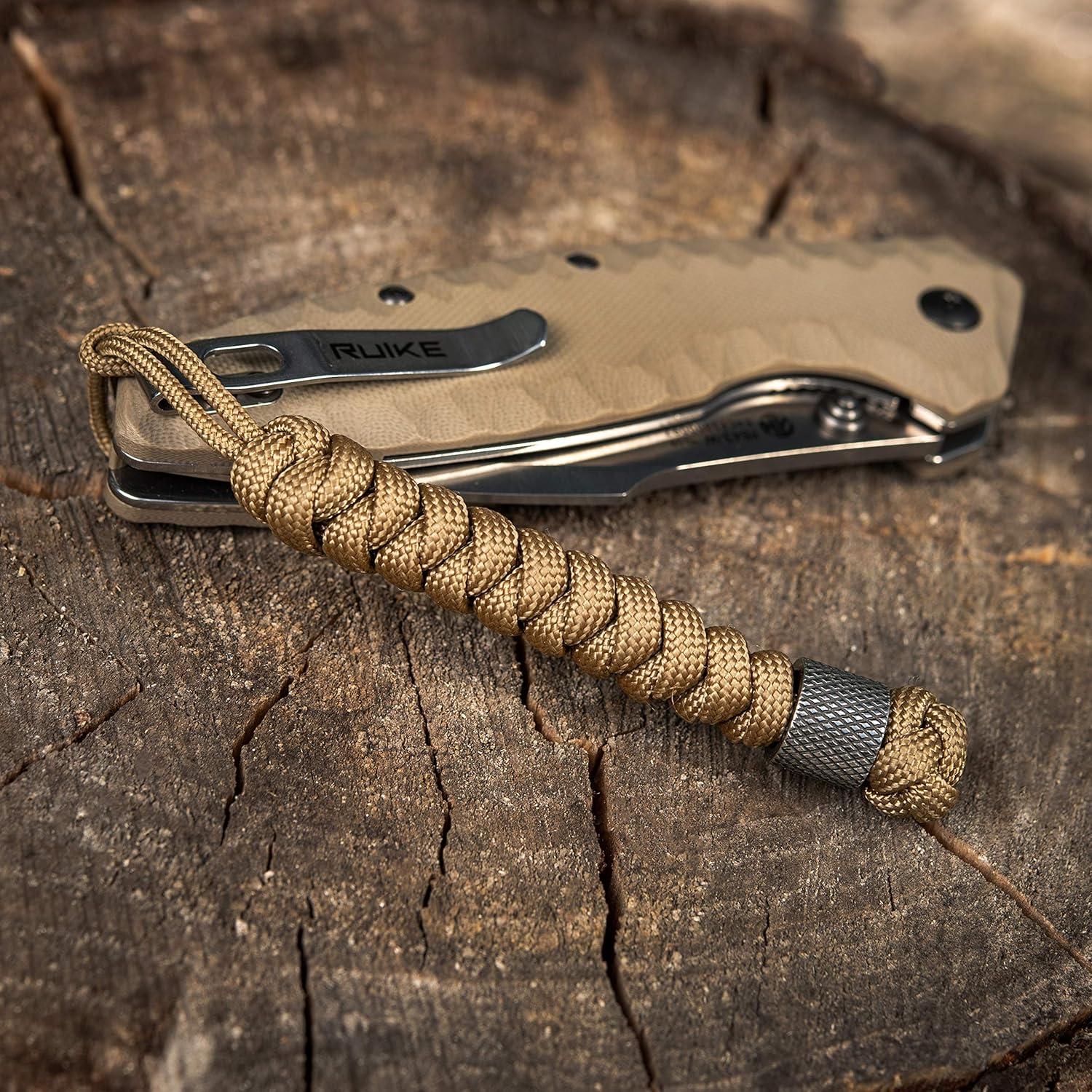 image:imageMTac Knife Lanyard with Metal Bead Paracord Lanyard for Knives amp EDC Knife Fob Pull Cord Durable Paracord AccessoryCoyote