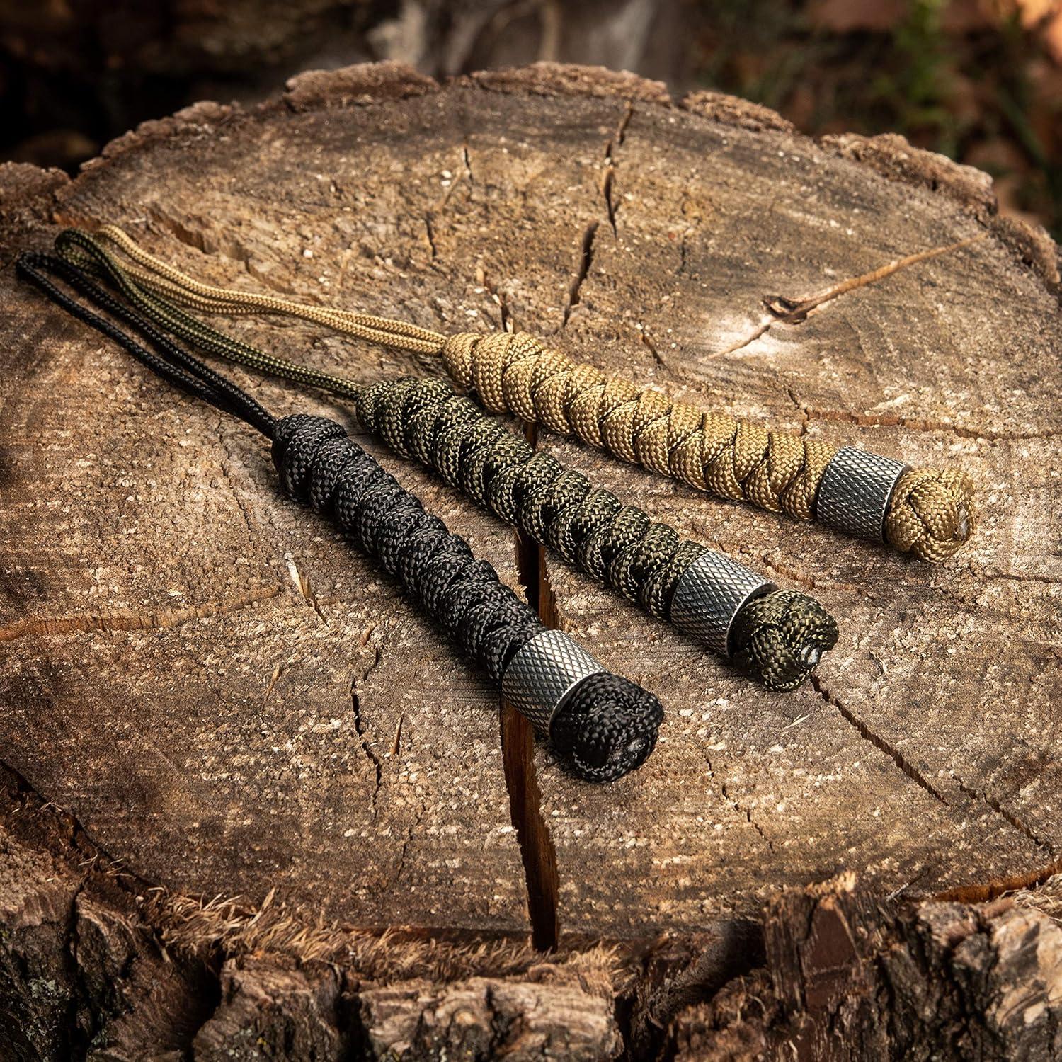 image:imageMTac Knife Lanyard with Metal Bead Paracord Lanyard for Knives amp EDC Knife Fob Pull Cord Durable Paracord AccessoryOlive