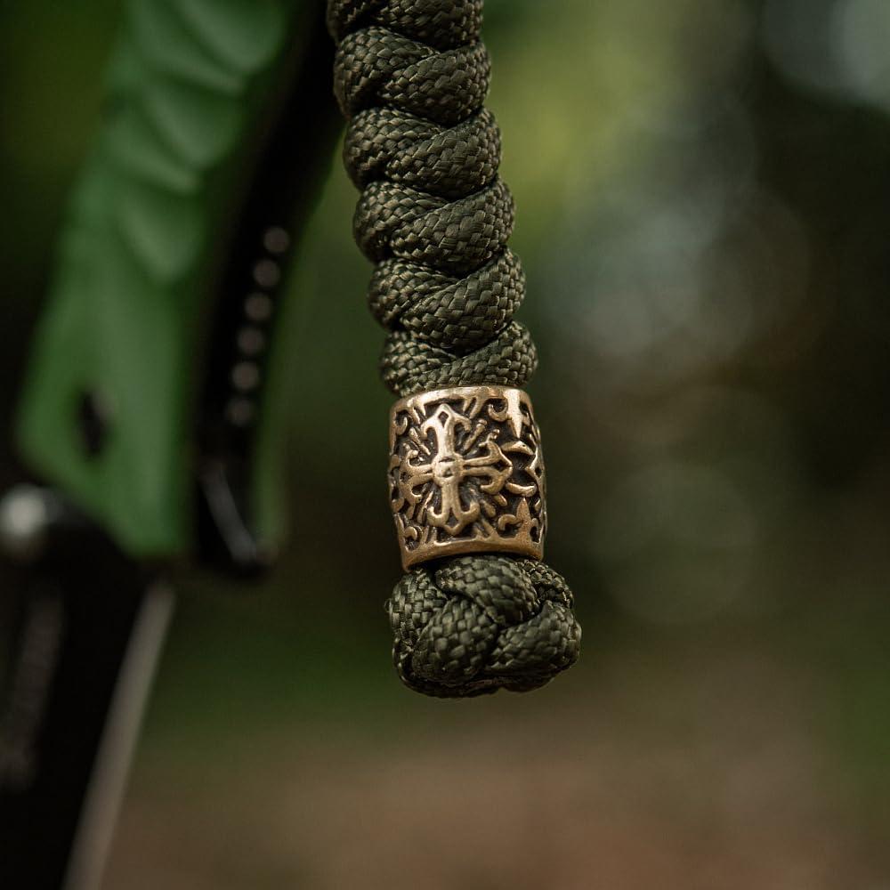 image:imageMTac Knife Lanyard with Metal Bead Paracord Lanyard for Knives amp EDC Knife Fob Pull Cord Durable Paracord AccessoryOlive