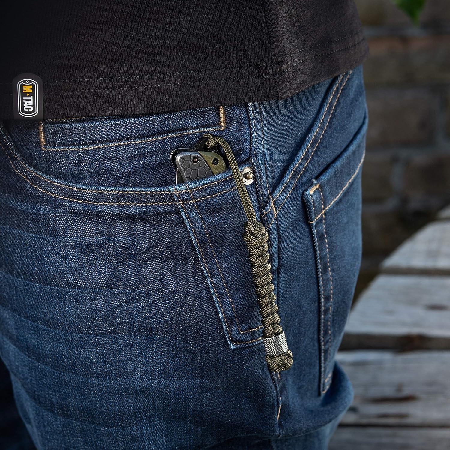 image:imageMTac Knife Lanyard with Metal Bead Paracord Lanyard for Knives amp EDC Knife Fob Pull Cord Durable Paracord AccessoryOlive