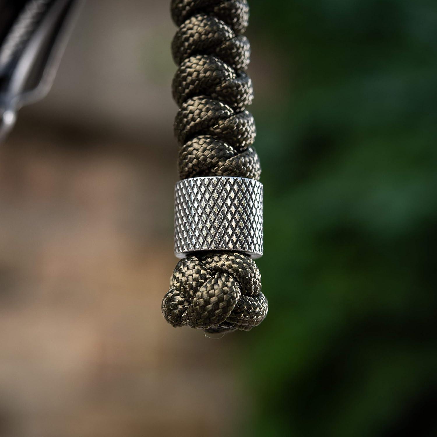 image:imageMTac Knife Lanyard with Metal Bead Paracord Lanyard for Knives amp EDC Knife Fob Pull Cord Durable Paracord AccessoryOlive