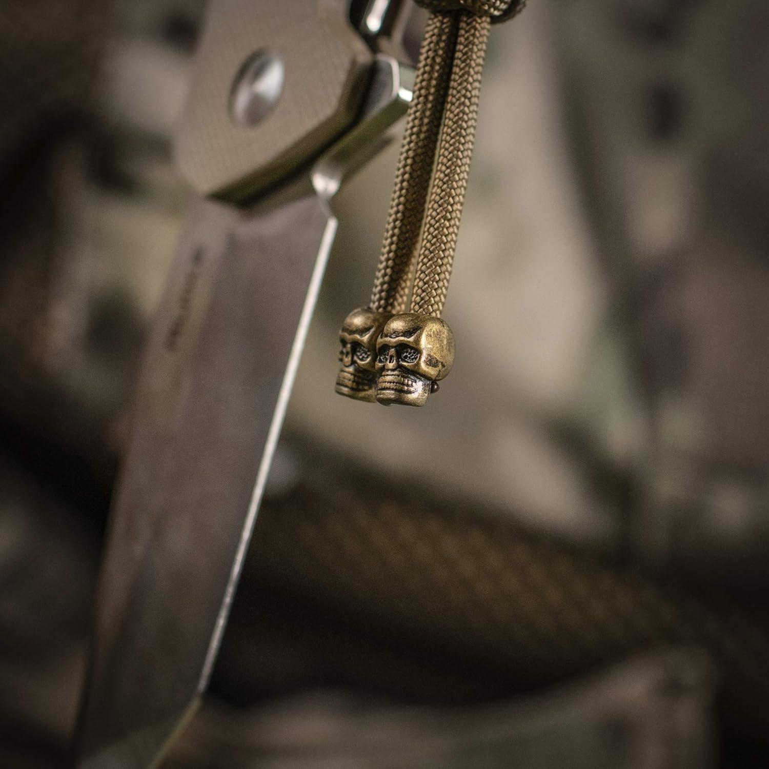 image:imageMTac Skull Knife Lanyard with Bead Paracord Lanyard for Knives amp EDC Tactical Knife Fob Pull Cord Durable ParacordCoyote
