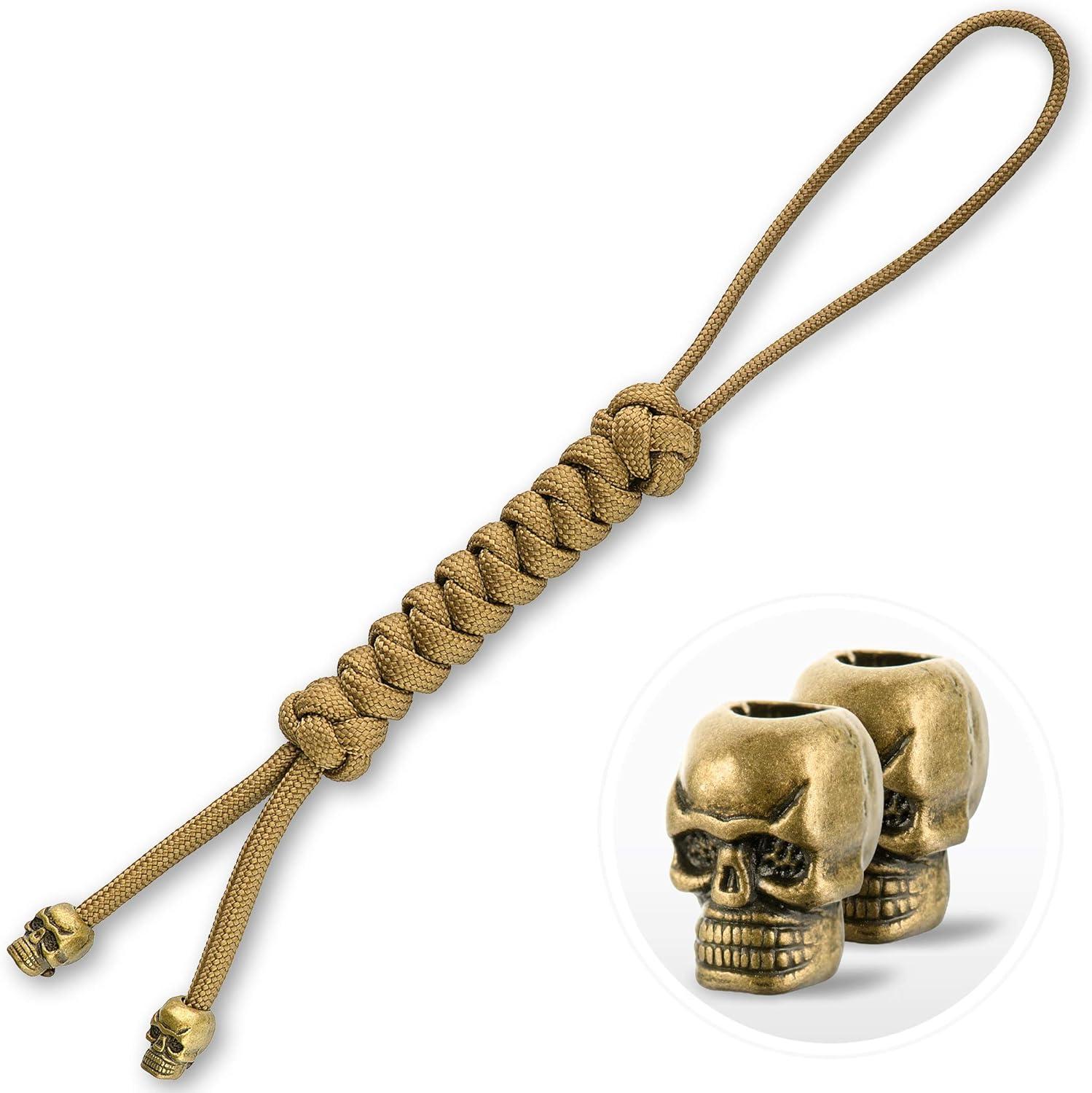 image:imageMTac Skull Knife Lanyard with Bead Paracord Lanyard for Knives amp EDC Tactical Knife Fob Pull Cord Durable ParacordCoyote