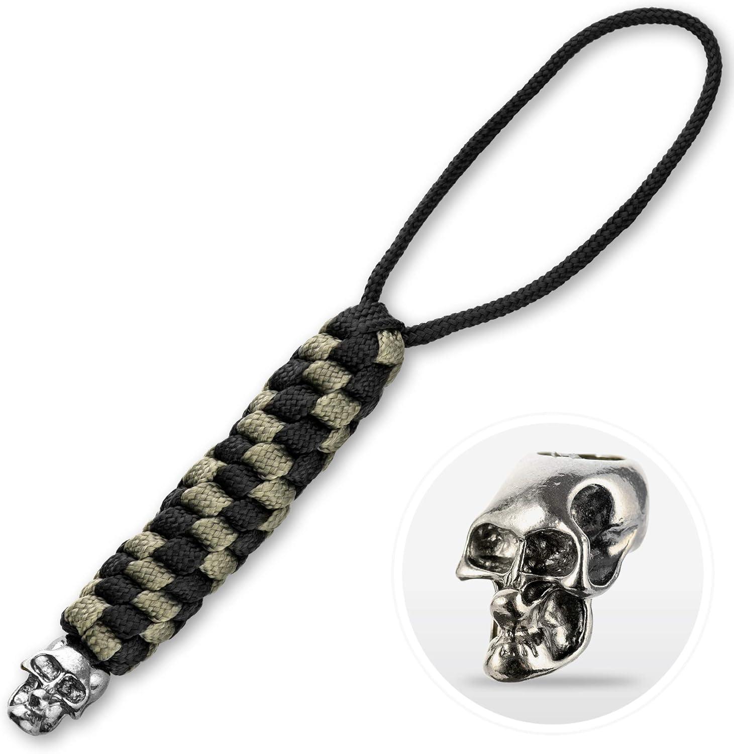image:imageMTac Skull Knife Lanyard with Bead Paracord Lanyard for Knives amp EDC Tactical Knife Fob Pull Cord Durable ParacordCoyote