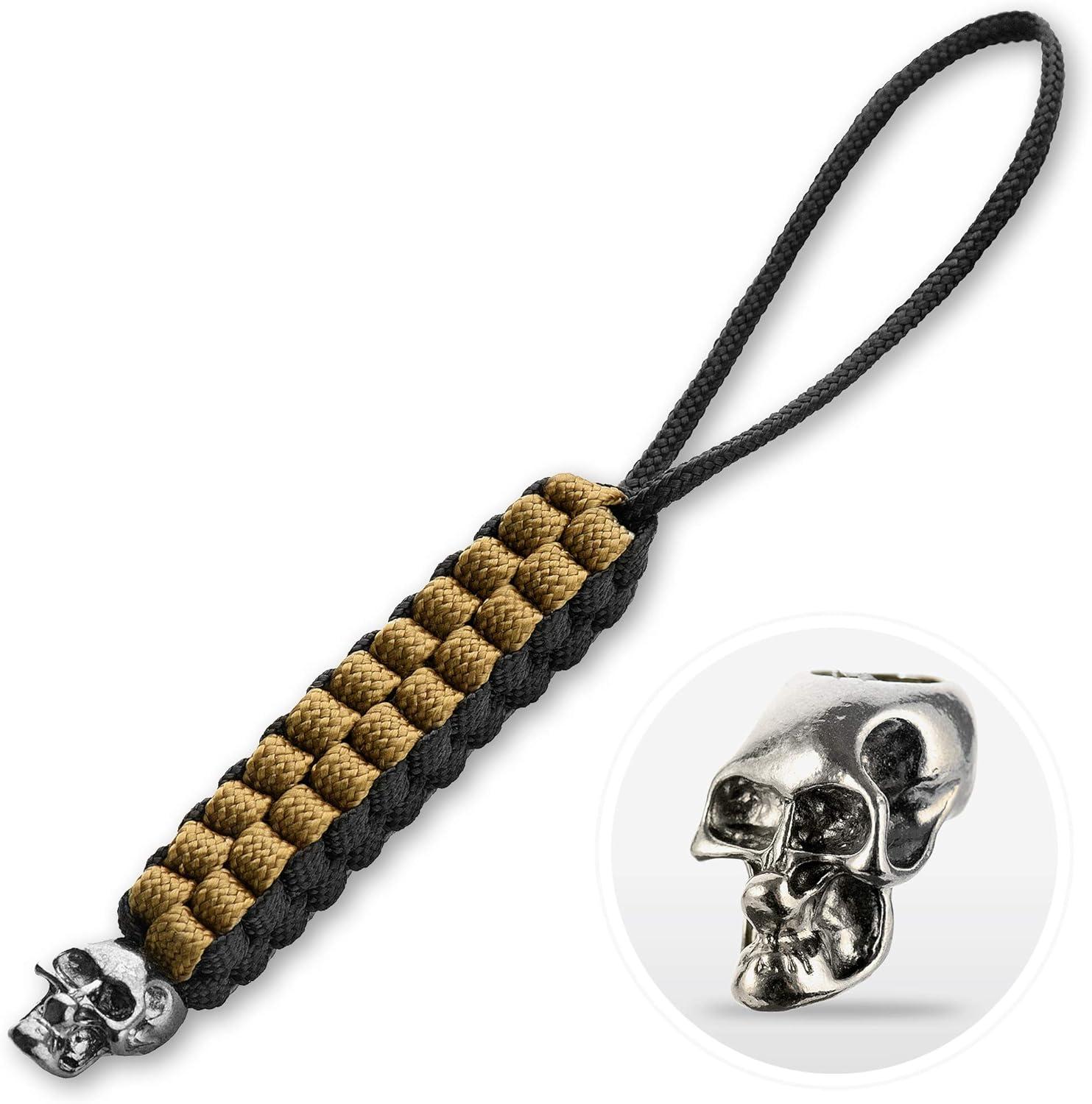image:imageMTac Skull Knife Lanyard with Bead Paracord Lanyard for Knives amp EDC Tactical Knife Fob Pull Cord Durable ParacordCoyote