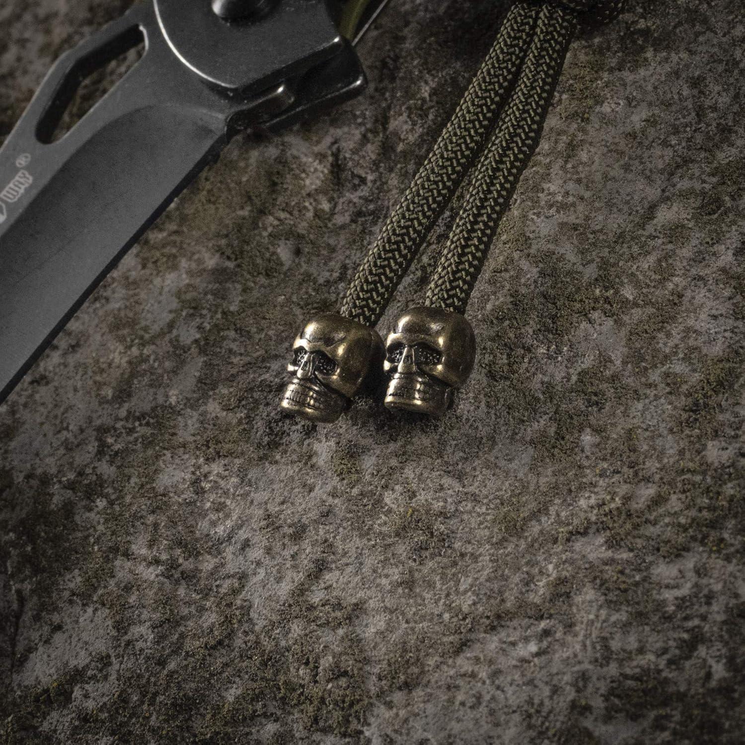 image:imageMTac Skull Knife Lanyard with Bead Paracord Lanyard for Knives amp EDC Tactical Knife Fob Pull Cord Durable ParacordOlive