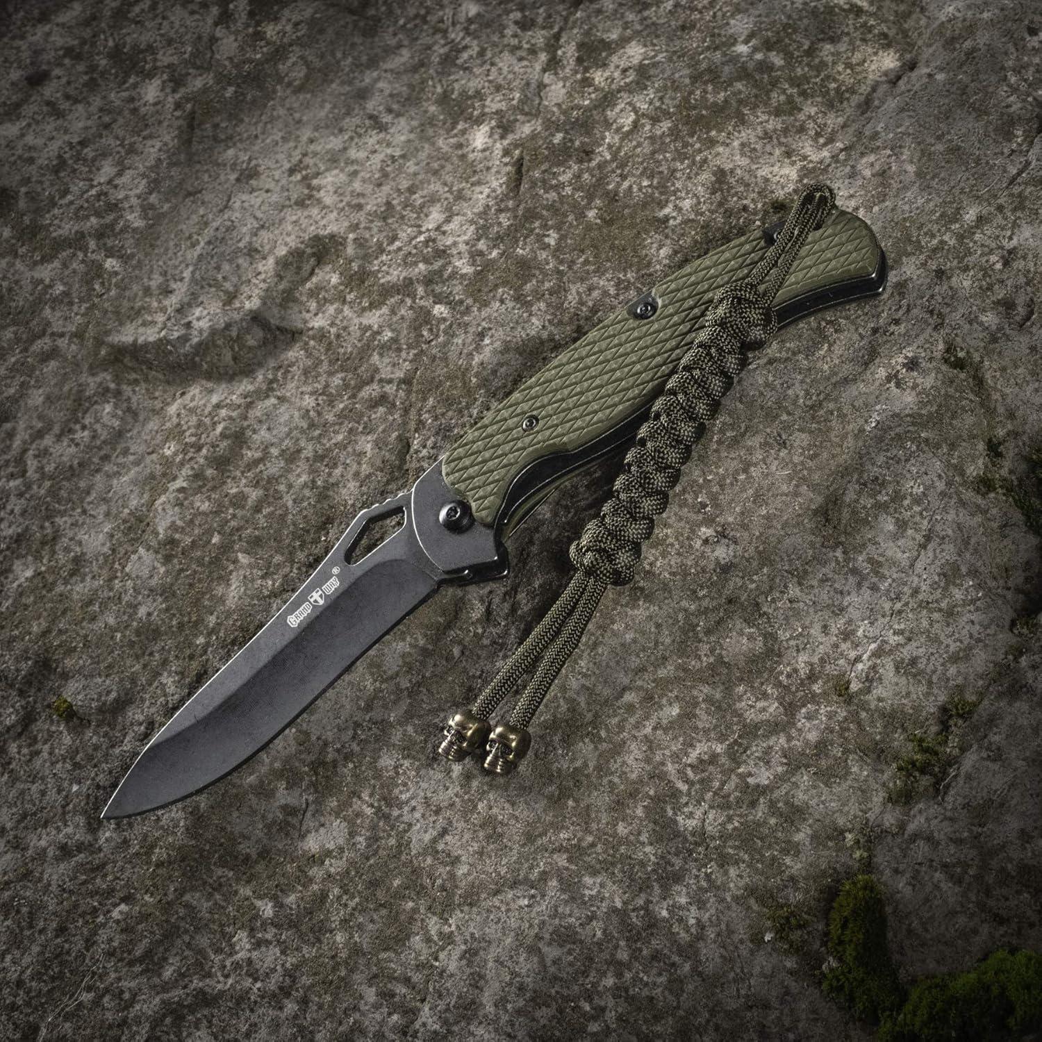 image:imageMTac Skull Knife Lanyard with Bead Paracord Lanyard for Knives amp EDC Tactical Knife Fob Pull Cord Durable ParacordOlive