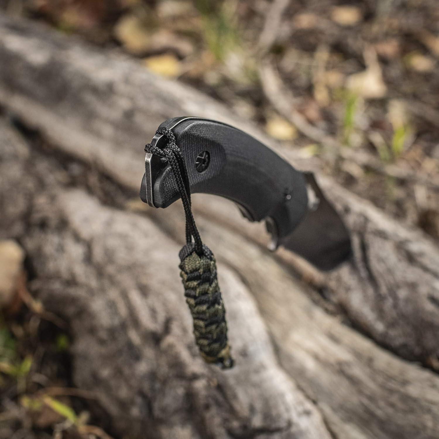 image:imageMTac Skull Knife Lanyard with Bead Paracord Lanyard for Knives amp EDC Tactical Knife Fob Pull Cord Durable ParacordOlive