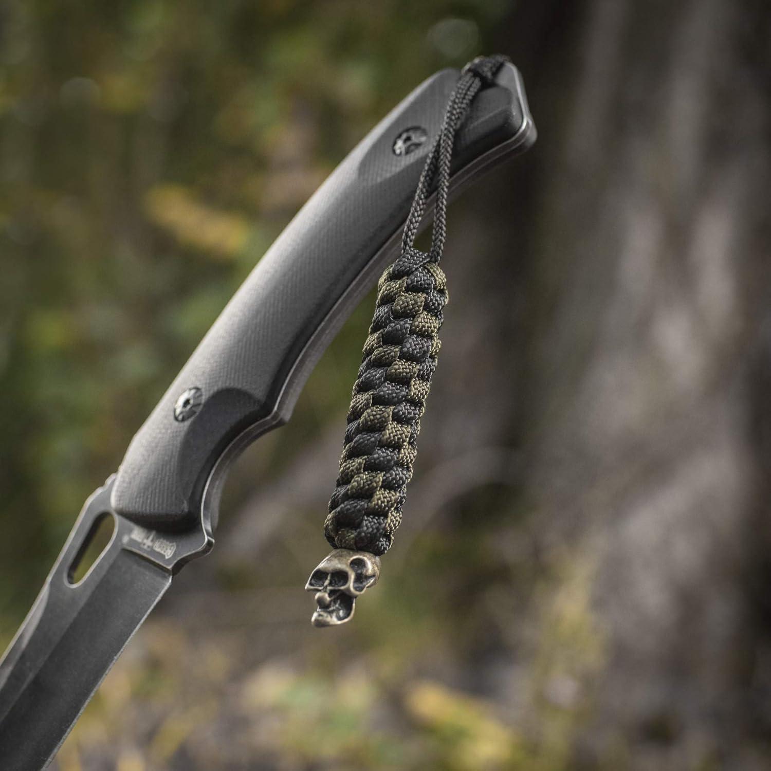 image:imageMTac Skull Knife Lanyard with Bead Paracord Lanyard for Knives amp EDC Tactical Knife Fob Pull Cord Durable ParacordOlive