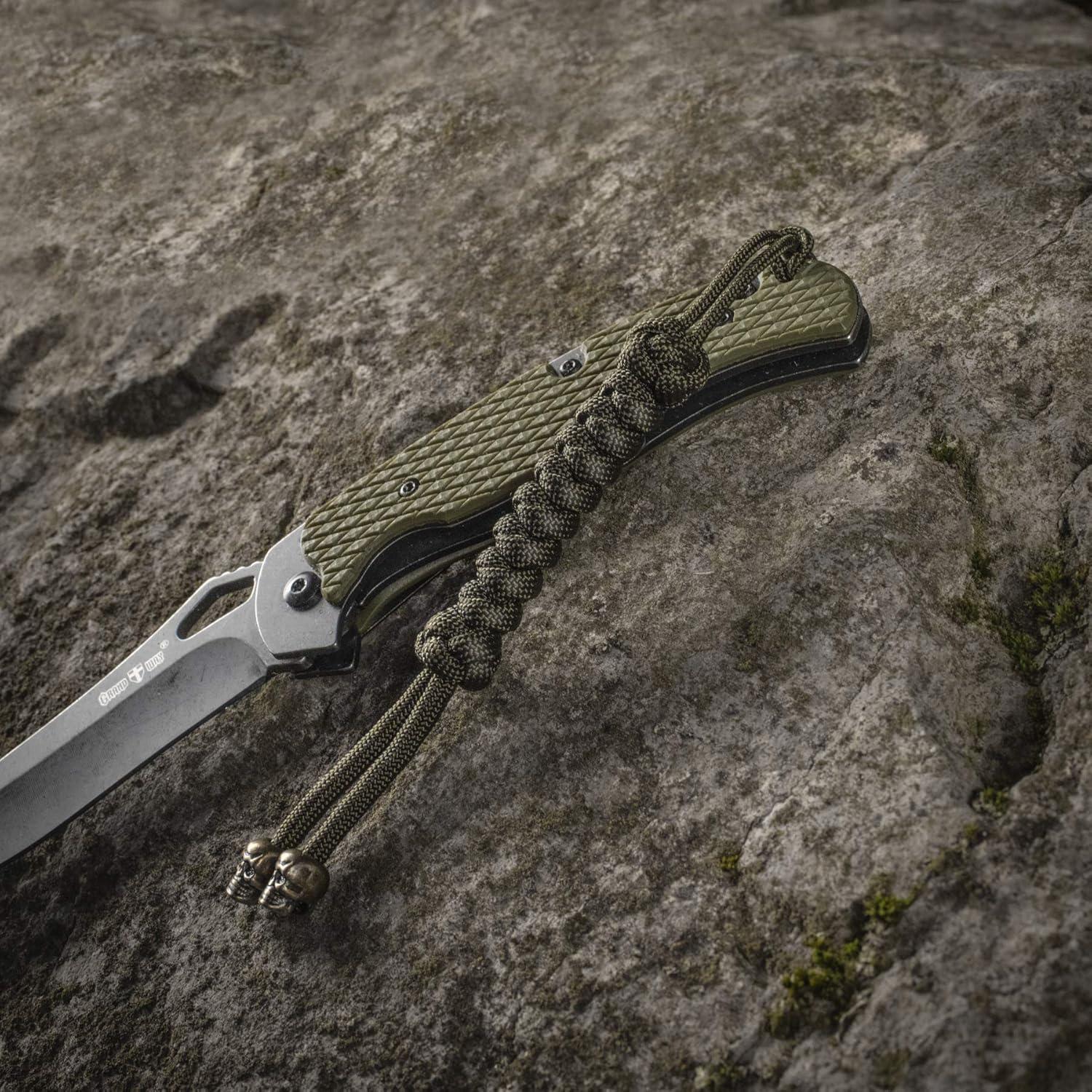image:imageMTac Skull Knife Lanyard with Bead Paracord Lanyard for Knives amp EDC Tactical Knife Fob Pull Cord Durable ParacordOlive