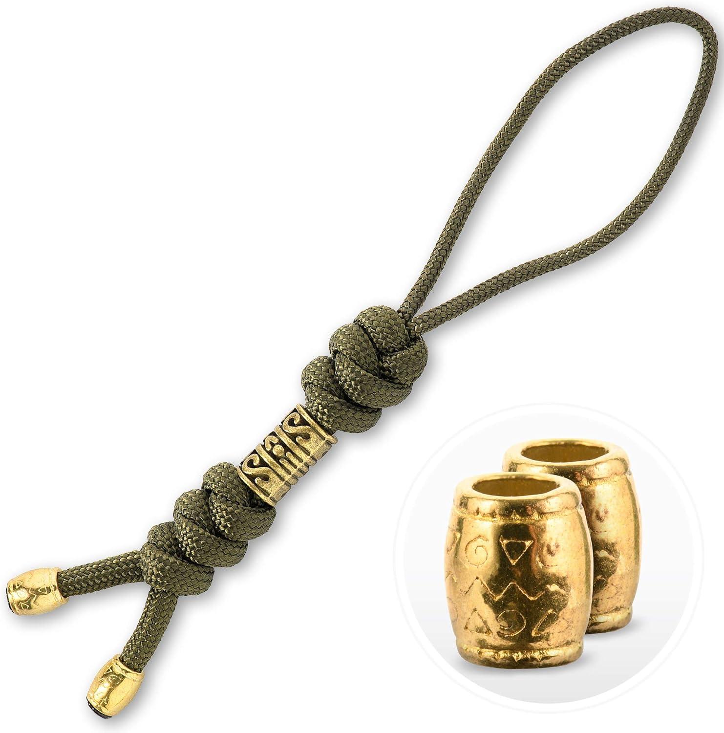 image:imageMTac Skull Knife Lanyard with Bead Paracord Lanyard for Knives amp EDC Tactical Knife Fob Pull Cord Durable ParacordOlive