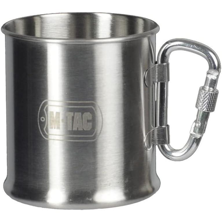 image:imageMTac 85oz Camping Mug with Collapsible Carabiner Handle Stainless Steel Travel Cup for Hiking Coffee Tea