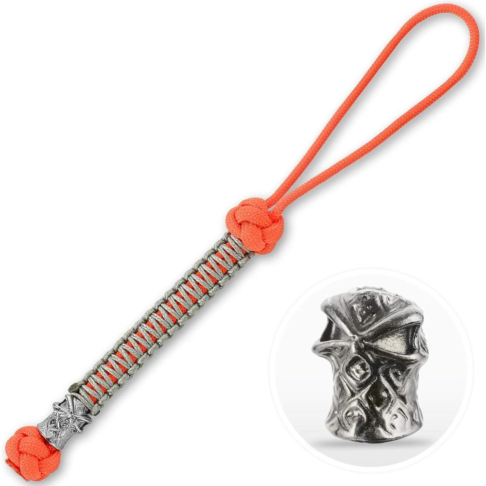 image:imageMTac Knife Lanyard with Bead Paracord Lanyard for Knives amp EDC Tactical Knife Fob Pull Cord Durable Paracord AccessoryOrange