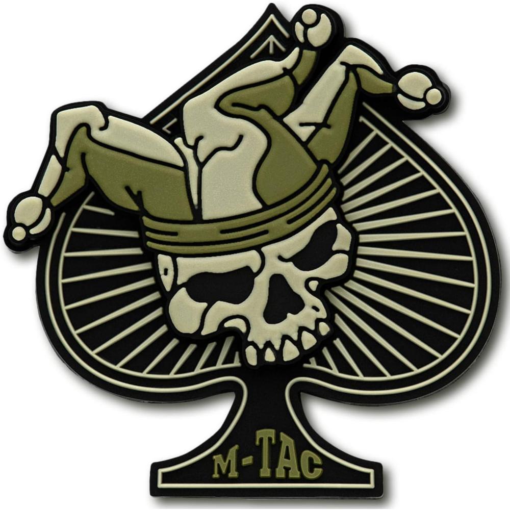 image:imageMTac Morale Patch Joker Skull Death Card Tactical 3D PVC OliveBlackOlive