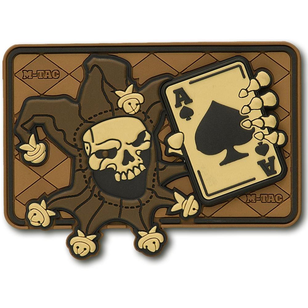 image:imageMTac Morale Patch Joker Skull Death Card Tactical 3D PVC OliveCoyote