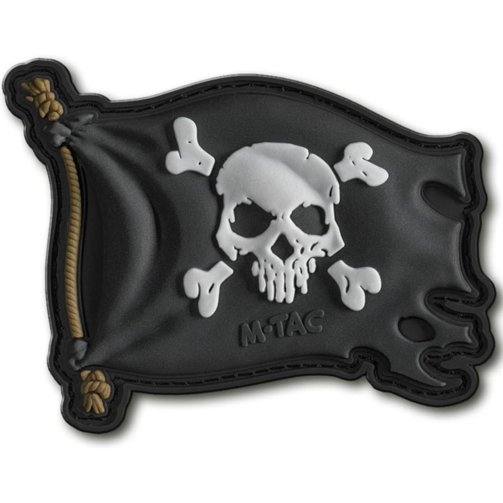 image:imageMTac Morale Patch Jolly Roger Pirate Flag  PVC Patches for Vest Backpacks Hats  Tactical Military Patch with Hook Fastener Backing OliveBlackBlack
