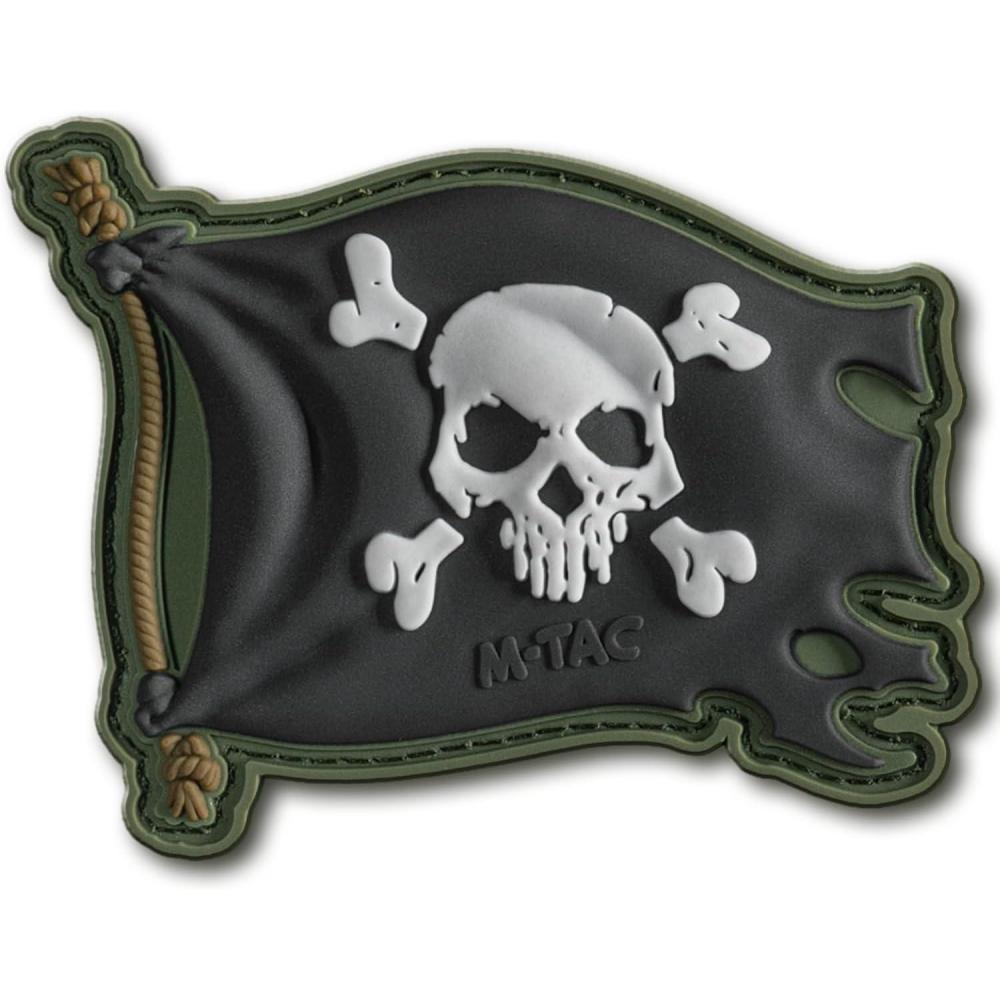 image:imageMTac Morale Patch Jolly Roger Pirate Flag PVC Patches for Vest Backpacks Hats Tactical Military Patch with Hook Fastener Backing OliveBlackOliveBlack