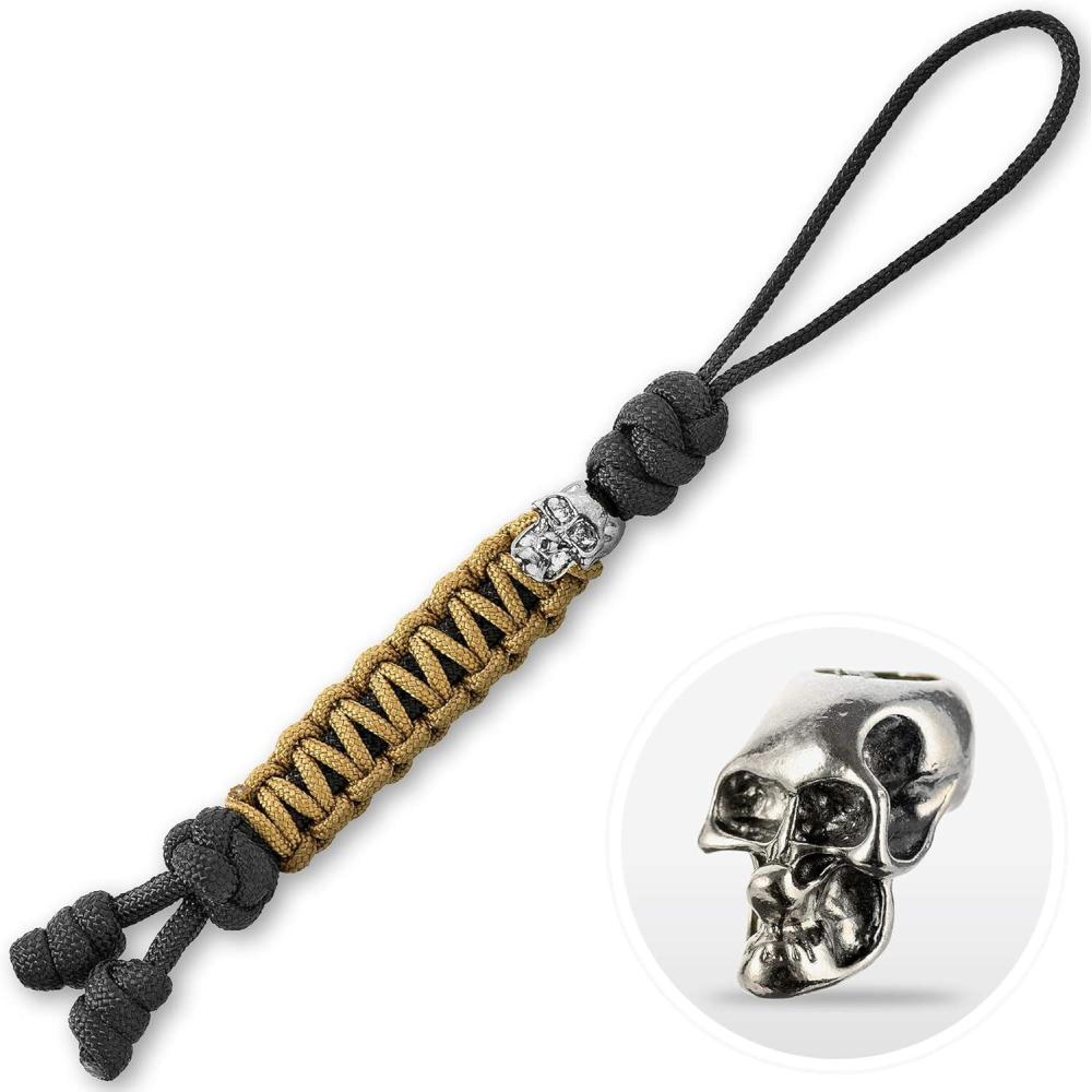 image:imageMTac Skull Knife Lanyard with Bead Paracord Lanyard for Knives amp EDC Tactical Knife Fob Pull Cord Durable ParacordTwotone