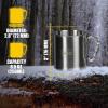 M-Tac 8.5oz Camping Mug with Collapsible Carabiner Handle – Stainless Steel Travel Cup for Hiking Coffee Tea