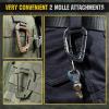 M-Tac Military Plastic Tactical Carabiners – Multi Purpose 3,7х2,2 inches Carabiner Clip Tactical D Ring – Plastic D-Clips Pack of 5(Black)