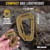 M-Tac Military Plastic Tactical Carabiners – Multi Purpose 3,7х2,2 inches Carabiner Clip Tactical D Ring – Plastic D-Clips Pack of 5(Coyote)
