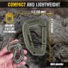 M-Tac Military Plastic Tactical Carabiners – Multi Purpose 3,7х2,2 inches Carabiner Clip Tactical D Ring – Plastic D-Clips Pack of 5(Olive)
