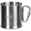 M-Tac 8.5oz Camping Mug with Collapsible Carabiner Handle – Stainless Steel Travel Cup for Hiking Coffee Tea