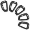 M-Tac Military Plastic Tactical Carabiners – Multi Purpose 3,7х2,2 inches Carabiner Clip Tactical D Ring – Plastic D-Clips Pack of 5(Black)