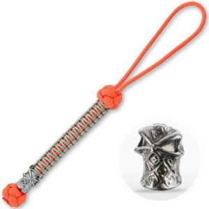 M-Tac Knife Lanyard with Bead – Paracord Lanyard for Knives & EDC – Tactical Knife Fob Pull Cord – Durable Paracord Accessory(Orange)