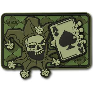 M-Tac Morale Patch Joker Skull Death Card Tactical 3D PVC (Olive)(Olive)