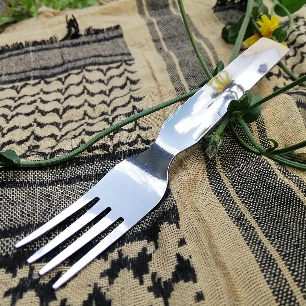 image:imageMTac 4in1 Tactical Cutlery Set Folding Spoon Knife Fork amp Bottle Opener Compact Stainless Steel Flatware for Camping amp EDC4 in 1 mini
