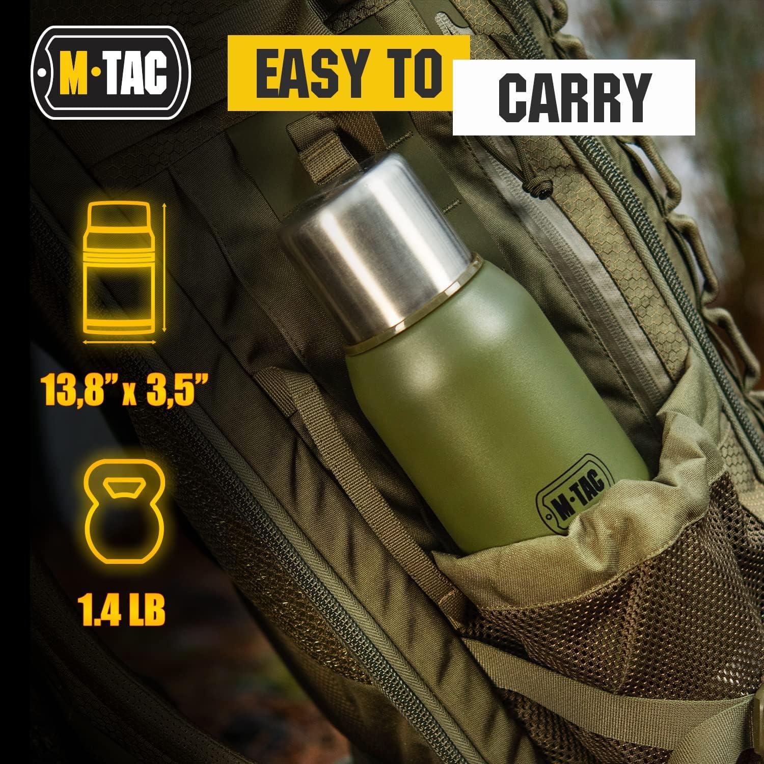 image:imageMTac Thermo Water Bottle Type 2 for Cold amp Hot Beverages Stainless Steel Thermos Leakproof Vacuum Insulated Flask Travel Coffee Mug Olive 44 ozOlive