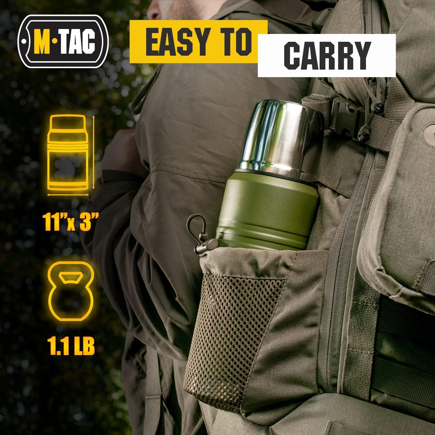 image:imageMTac Thermo Water Bottle Type 2 for Cold amp Hot Beverages Stainless Steel Thermos Leakproof Vacuum Insulated Flask Travel Coffee Mug Olive 44 ozOlive