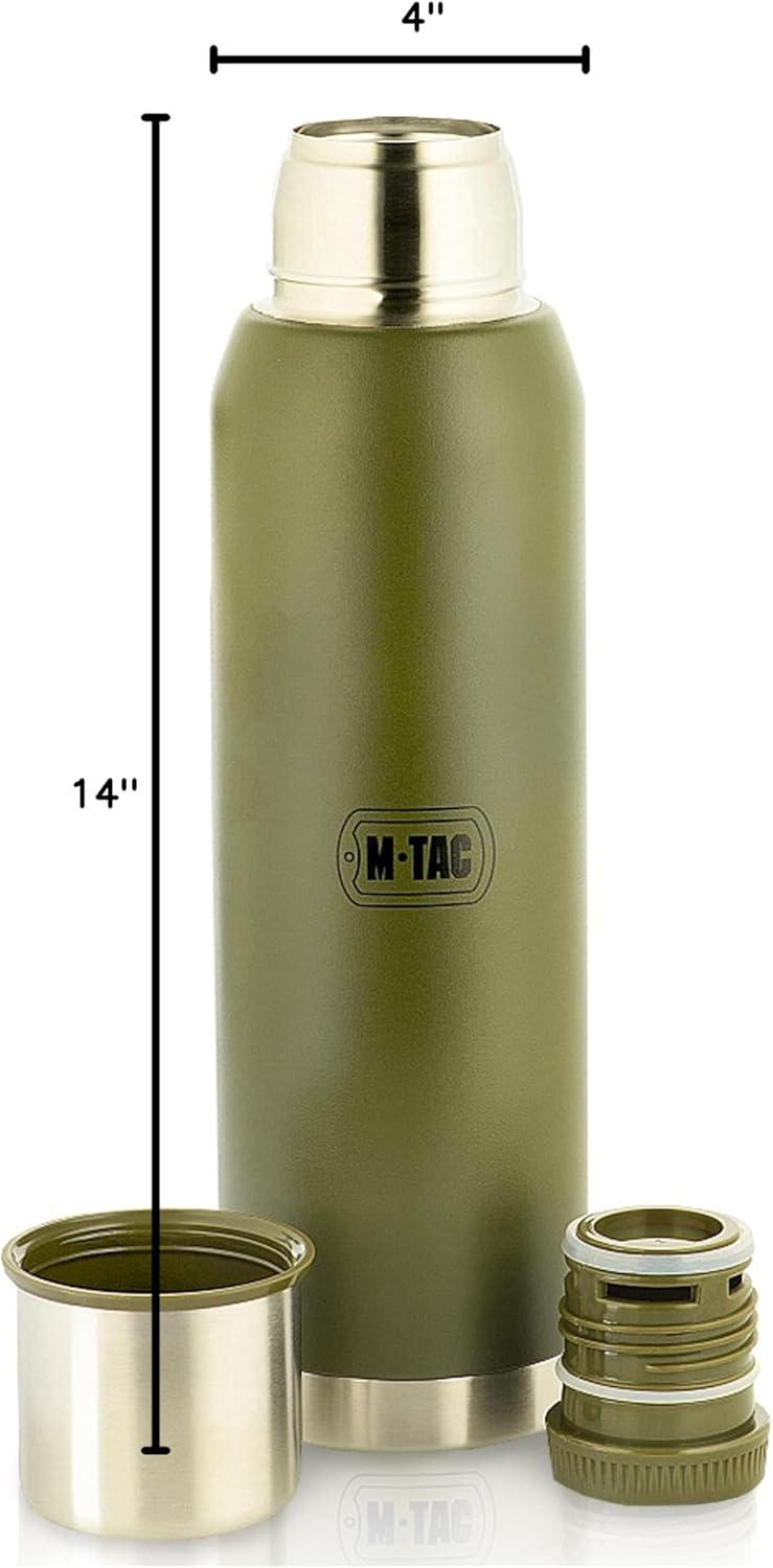 image:imageMTac Thermo Water Bottle Type 2 for Cold amp Hot Beverages Stainless Steel Thermos Leakproof Vacuum Insulated Flask Travel Coffee Mug Olive 44 ozOlive