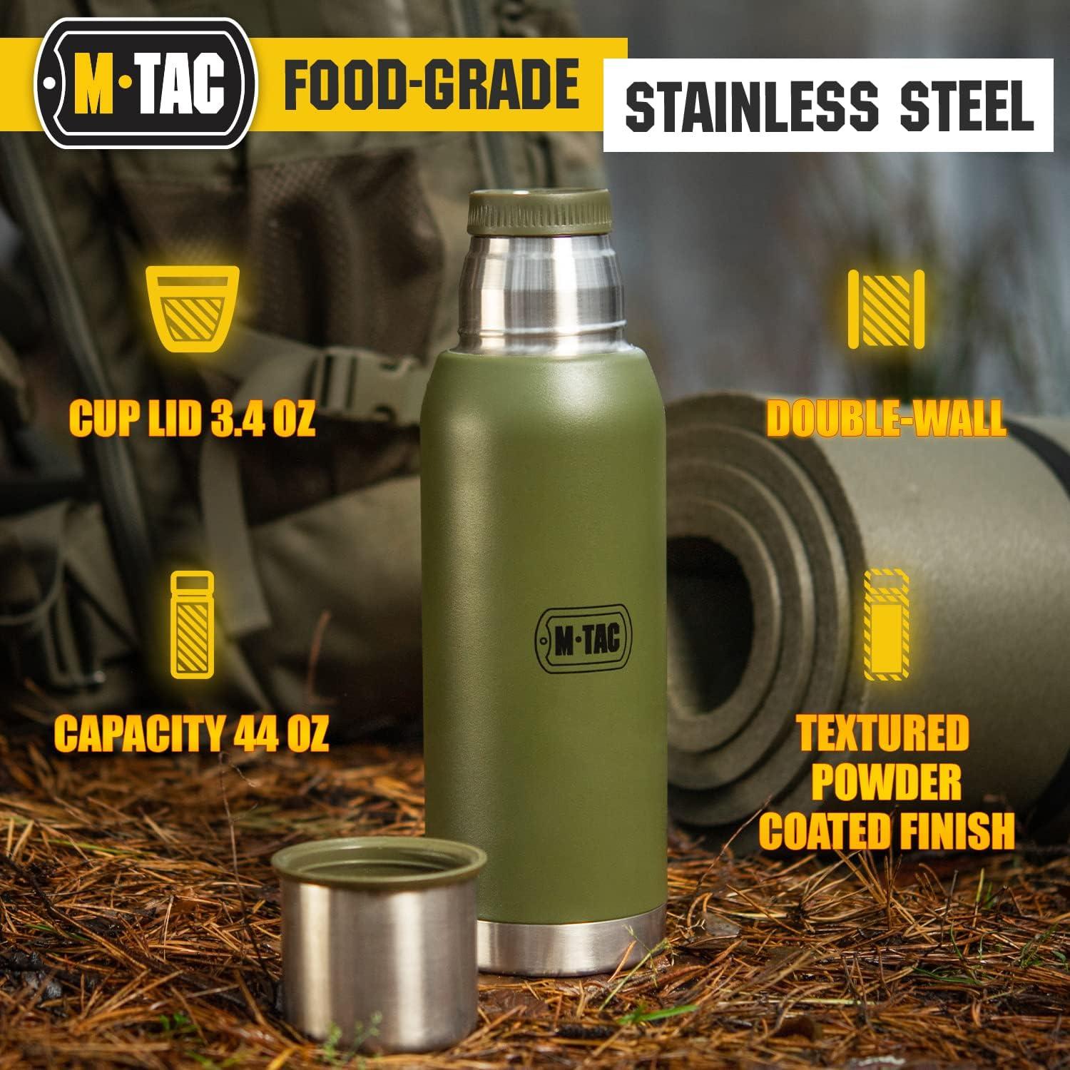 image:imageMTac Thermo Water Bottle Type 2 for Cold amp Hot Beverages Stainless Steel Thermos Leakproof Vacuum Insulated Flask Travel Coffee Mug Olive 44 ozOlive