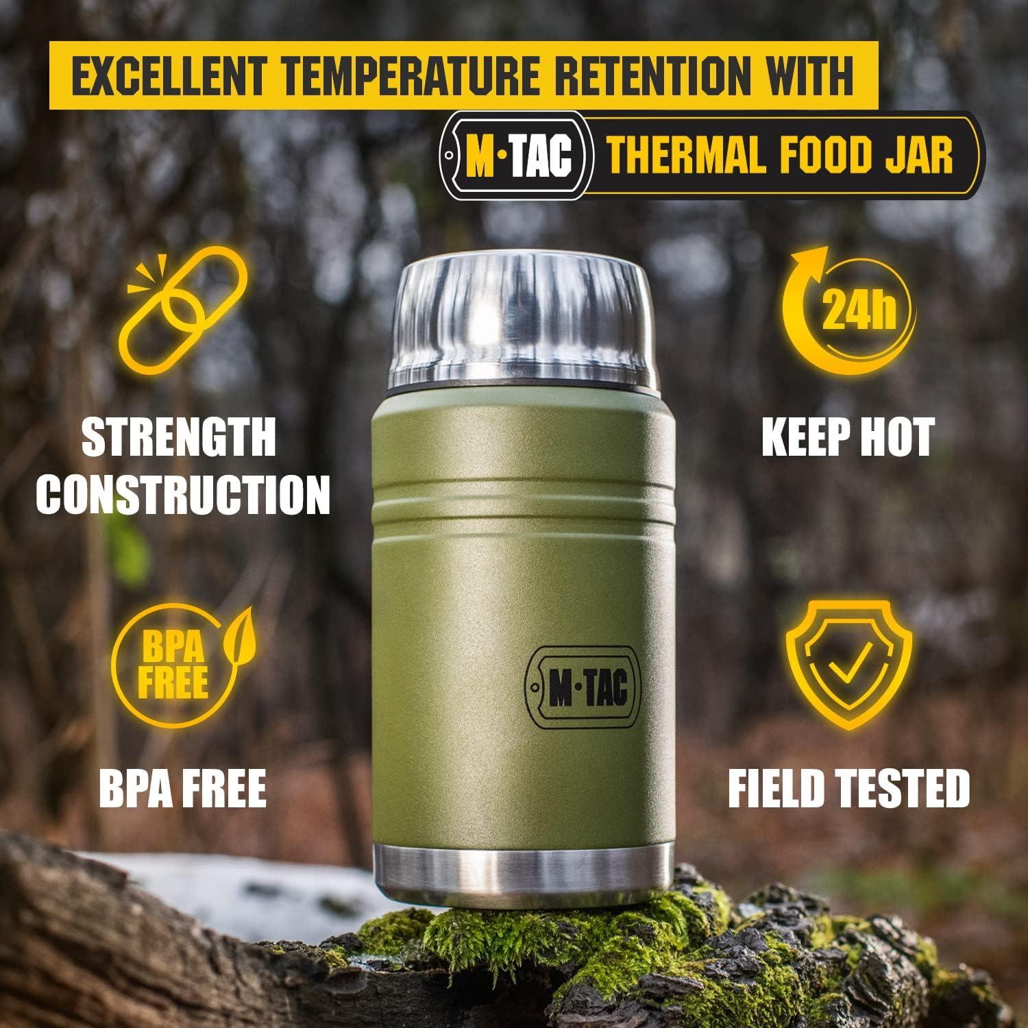 image:imageMTac Thermo Water Bottle Type 2 for Cold amp Hot Beverages Stainless Steel Thermos Leakproof Vacuum Insulated Flask Travel Coffee Mug Olive 44 ozOlive with Spoon
