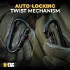 M-Tac 4″ Heavy Duty Carabiner 27 kN (6070 lbs) – Twist Lock – Auto Locking Steel Carabiner Clip (Pack of 2)