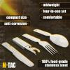 M‑Tac 4-in-1 Tactical Cutlery Set – Folding Spoon, Knife, Fork & Bottle Opener – Compact Stainless Steel Flatware for Camping & EDC(4 in 1)
