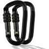 M-Tac 4″ Heavy Duty Carabiner 27 kN (6070 lbs) – Twist Lock – Auto Locking Steel Carabiner Clip (Pack of 2)