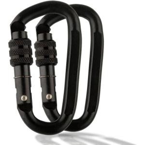 M-Tac 4″ Heavy Duty Carabiner 27 kN (6070 lbs) – Twist Lock – Auto Locking Steel Carabiner Clip (Pack of 2)