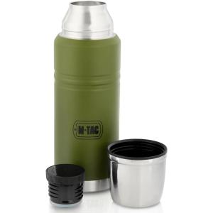 M-Tac Thermo Water Bottle Type 2 for Cold & Hot Beverages – Stainless Steel Thermos Leakproof Vacuum Insulated Flask Travel Coffee Mug (Olive, 44 oz)(Olive)