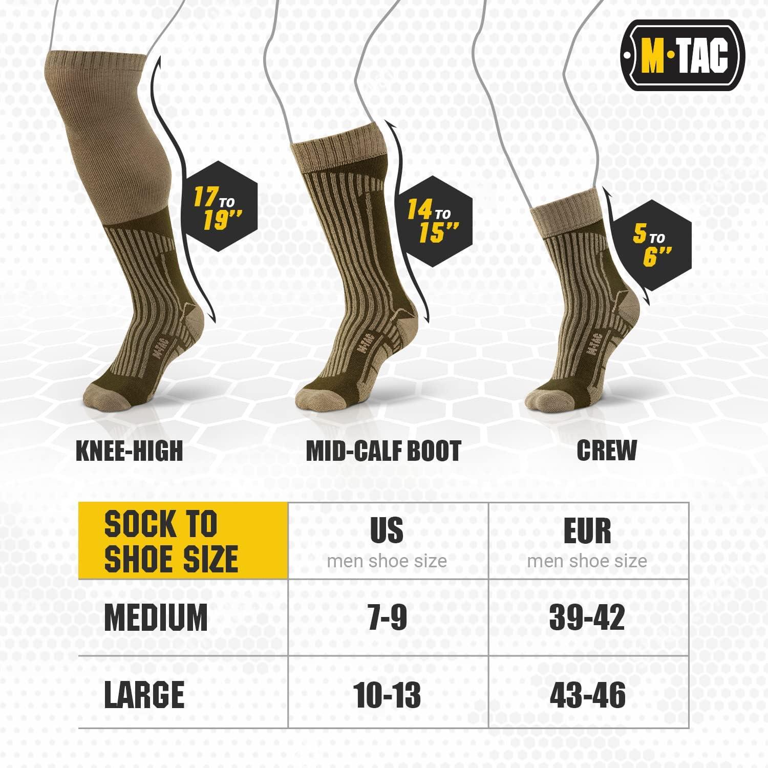 image:imageMTac Crew Knee High Tactical Socks 2 Pack Military Lightweight Coolmax Moisture Wicking Army Combat SocksCrew