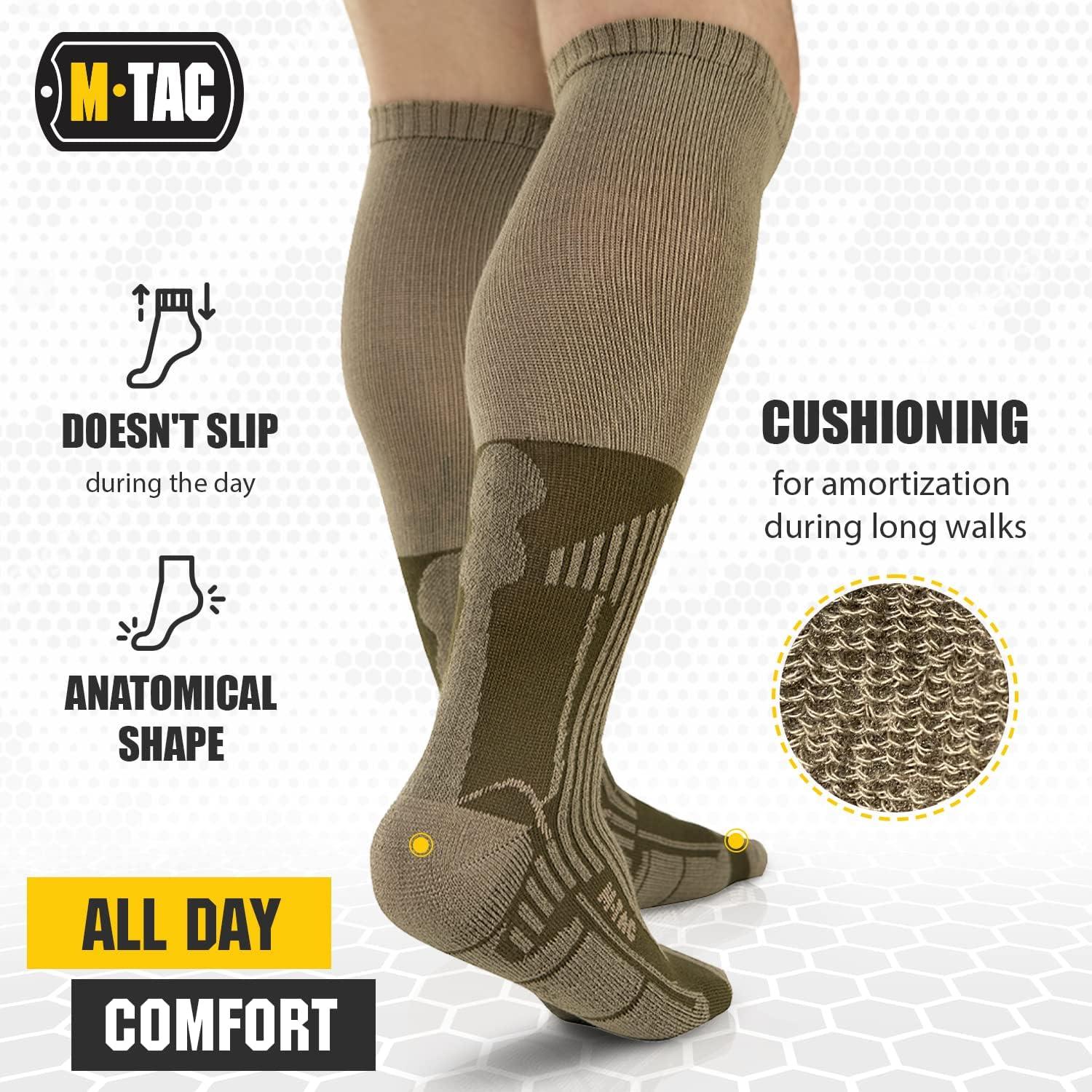 image:imageMTac Crew Knee High Tactical Socks 2 Pack Military Lightweight Coolmax Moisture Wicking Army Combat SocksKnee High