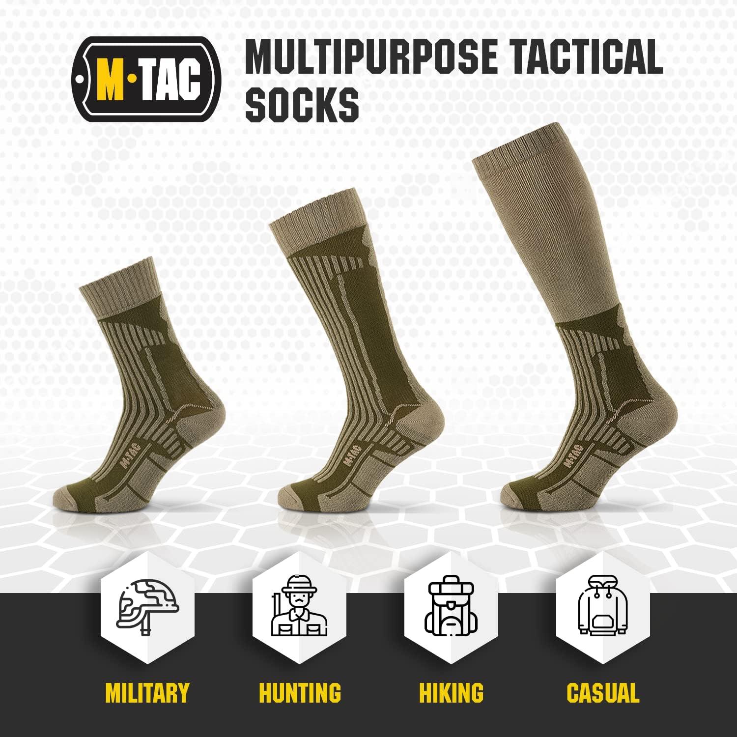 image:imageMTac Crew Knee High Tactical Socks 2 Pack Military Lightweight Coolmax Moisture Wicking Army Combat SocksMid Calf